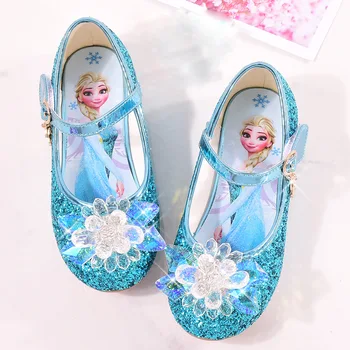 

Elsa Crystal Sandals Girls Snowflake Rhinestone Flats Shoes Sequins Princess Shoes Kids Dance Party School Elsa Accessories