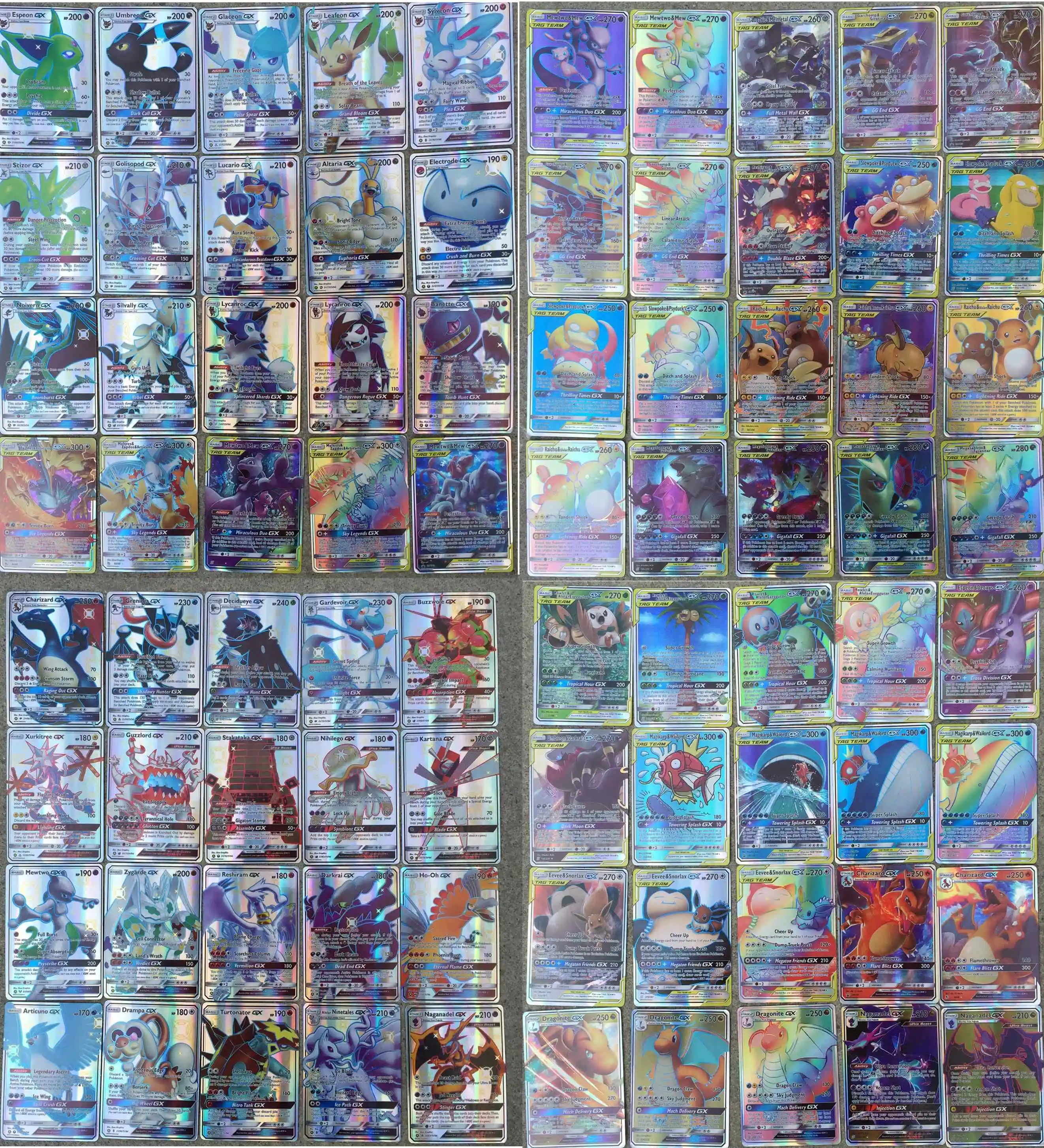 Новая карта 100N/M шт 40 команда+ 60GX ультра зверь TCG блестящие карты игра битва торговая игра для детей игрушки Рождество - Цвет: 100 N Card