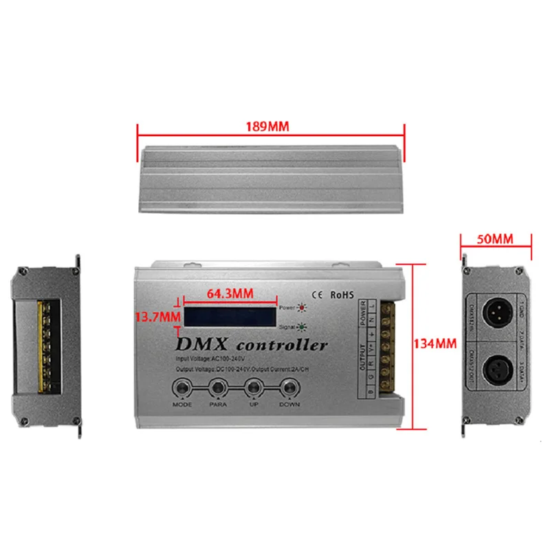 Dmx300 Ac 100 V/220 V Высокое напряжение Rgb контроллер Dmx декодера 3Ch X 2A для 100 V/220 V Rgb светодиодная неоновая световая полоса Dmx консоль