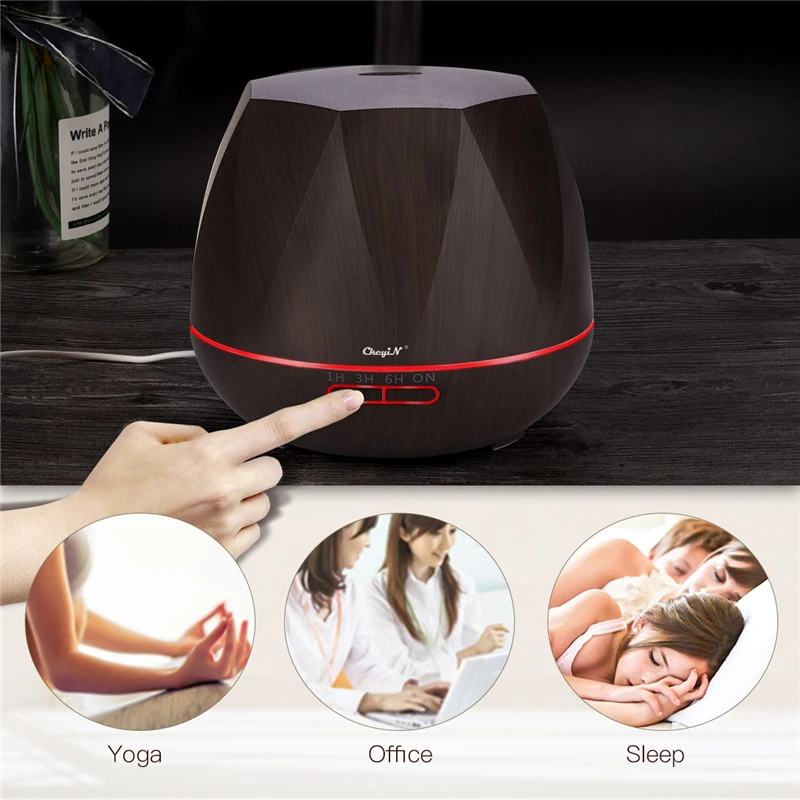 

CkeyiN 550ML Remote Control Air Humidifier Essential Oil Diffuser Humidificador Mist Maker 7 Color LED Lamp Aroma Diffusor