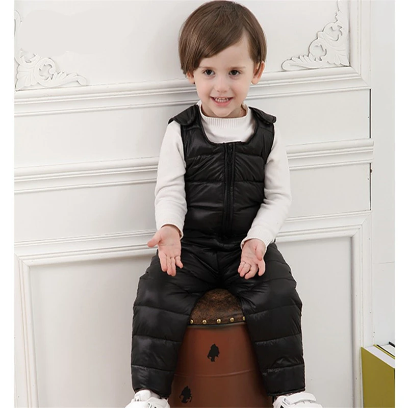 Calças de Cinta Quente do Bebê das Crianças para Meninas Inverno para Baixo-macacão de Algodão Conjuntos de Roupas Meninos Terno Crianças Macacão Casual 2020 16 High Quality Mamãe e Bebê