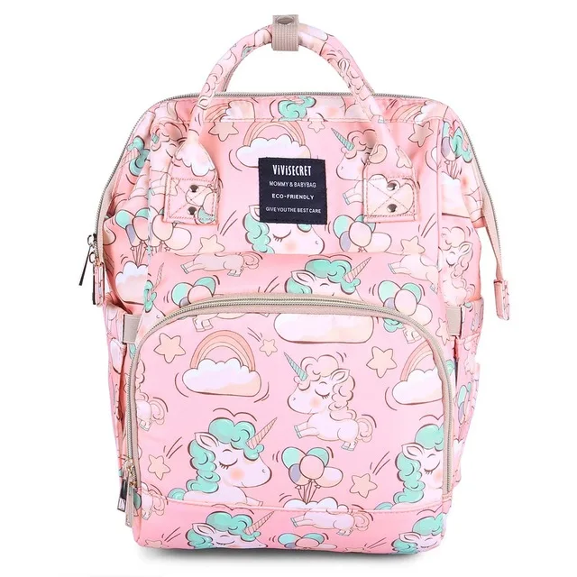 23x15x33cm-pink Сумка для подгузников, рюкзак для мам, дорожная Водонепроницаемая Большая вместительная сумка для коляски, сумка для беременных с единорогом, сумка для пеленания, Детская сумка - Цвет: 23x15x33cm-pink