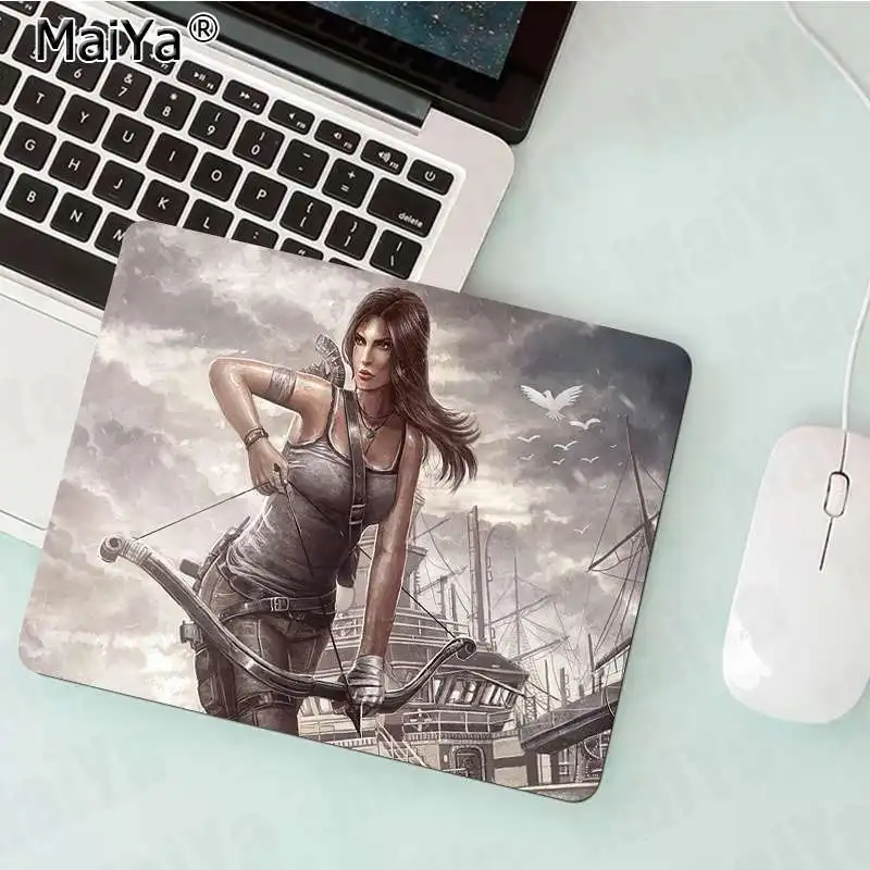 Maiya персонализированный крутой модный Lara Croft Tomb Raider Reborn прочный резиновый коврик для мыши резиновый компьютерный игровой коврик для мыши - Цвет: Not Lock Edge20x25cm