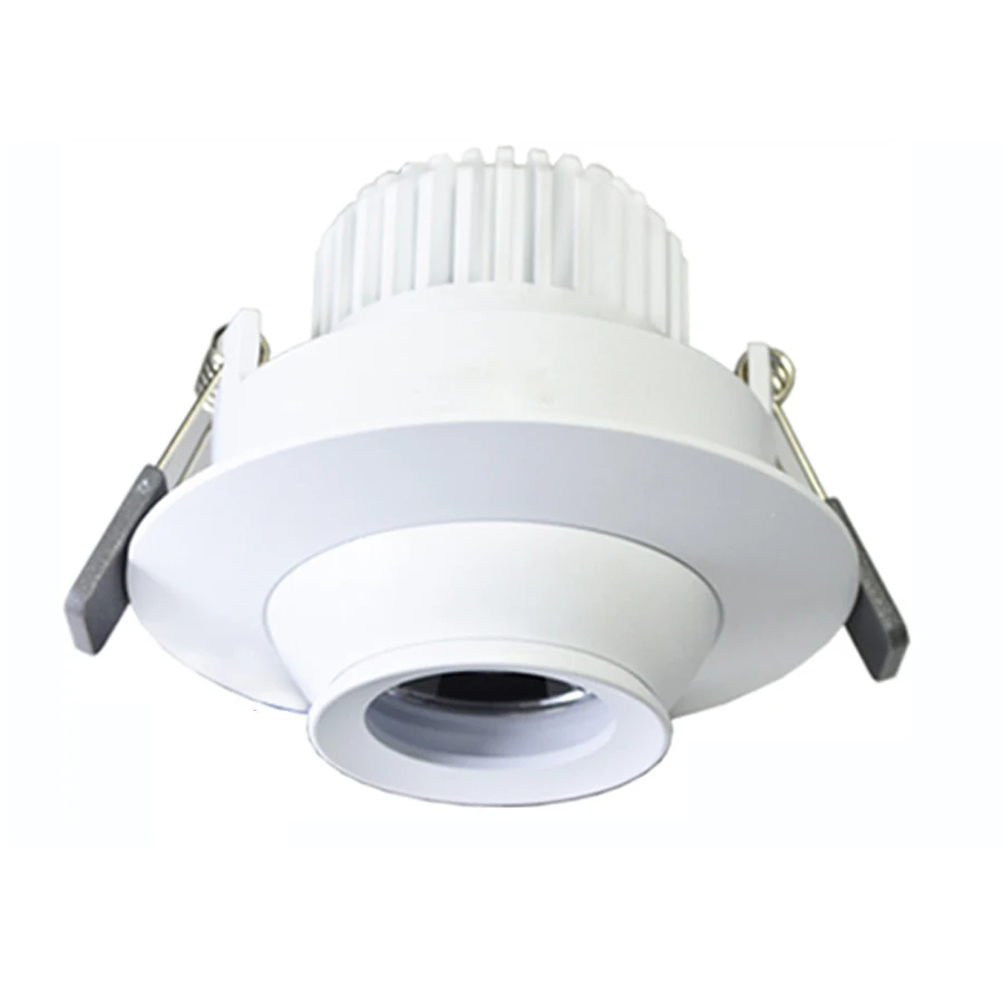 7w cob round led gimbal recessed spotlights with white trim spring