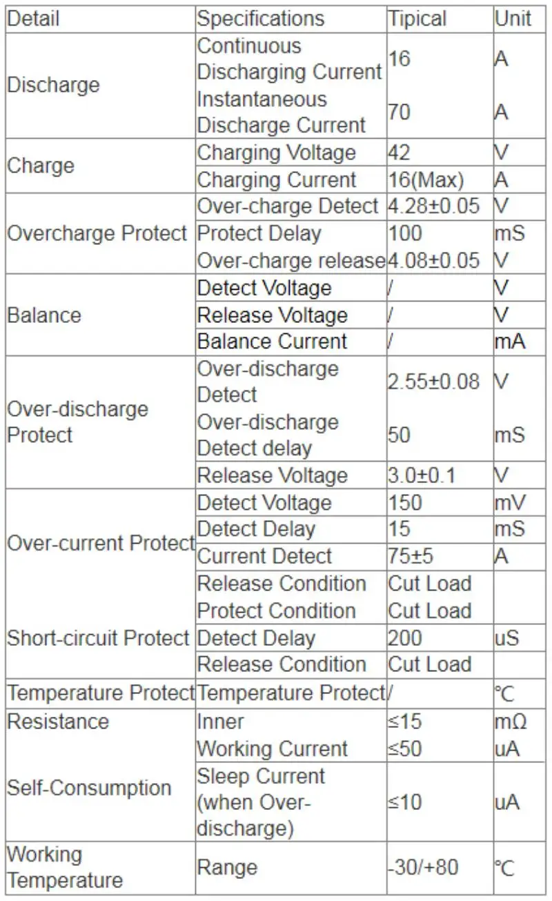 10S 36V 37V 15A литий-ионный литиевый аккумулятор BMS PCB PCM подходит для электровелосипеда
