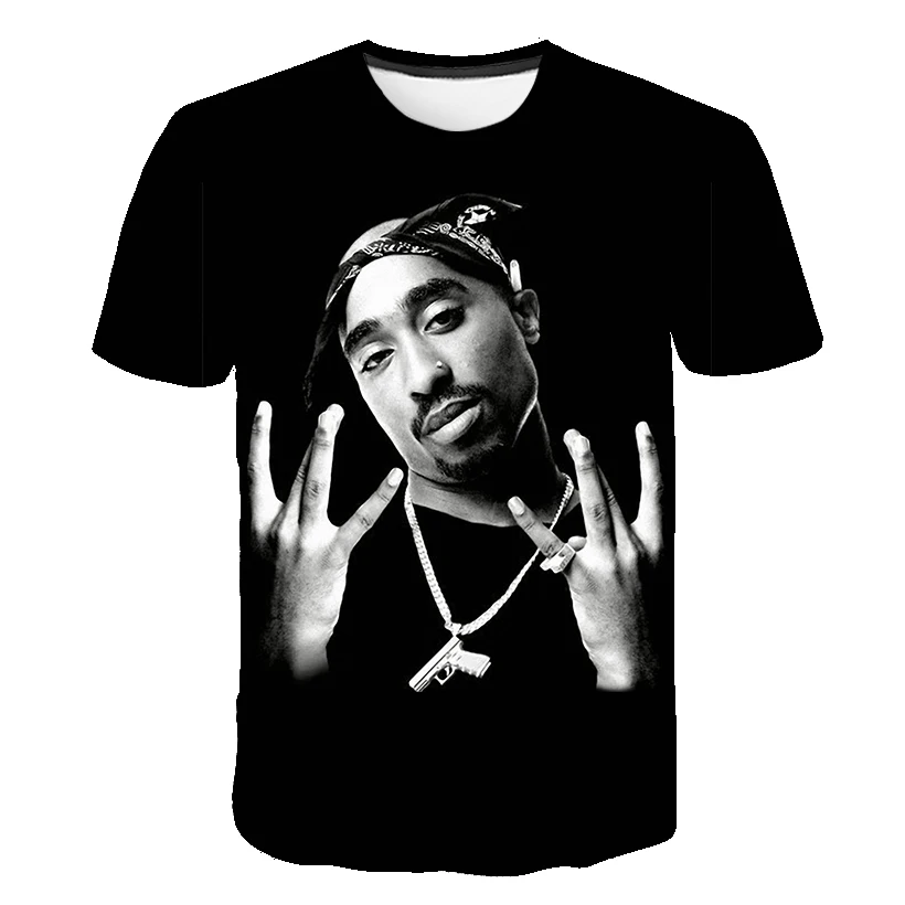 Новая летняя модная мужская и женская футболка Rapper 2pac Tupac 3d принт хип-хоп футболка s Повседневная крутая футболка для мужчин размера плюс 6XL - Цвет: 664