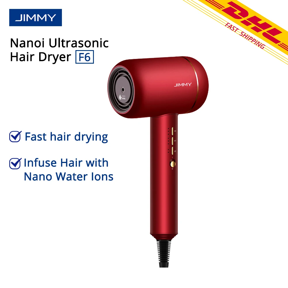 JIMMY-secador de pelo F6 de iones negativos, dispositivo eléctrico portátil  de 1800W, con reducción de ruido, Nano agua - AliExpress Electrodomésticos