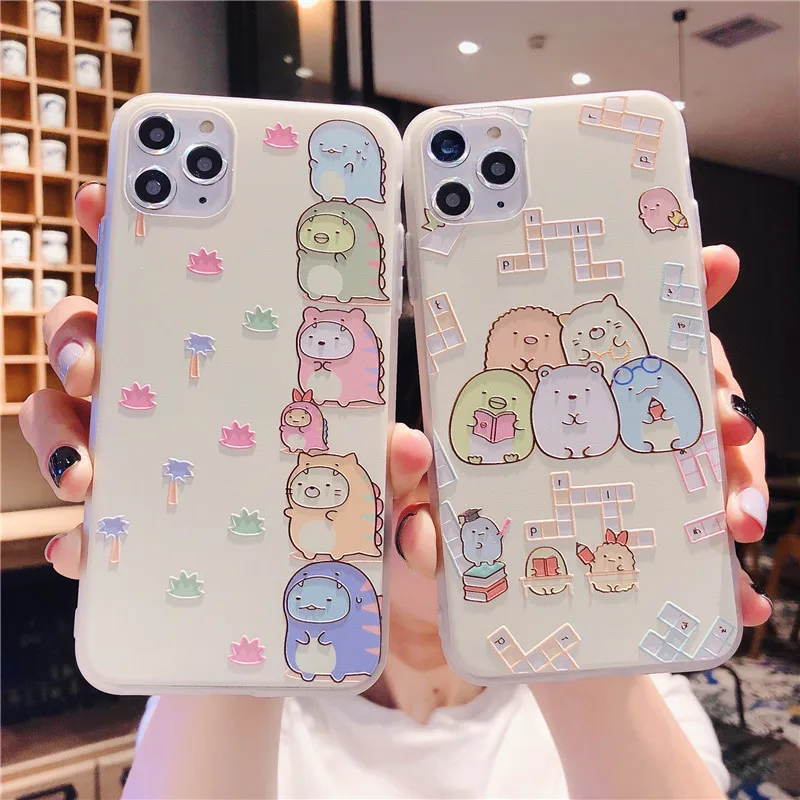 Японский мультфильм Sumikko Gurashi тисненый ТПУ задняя крышка чехол для телефона iPhone 11