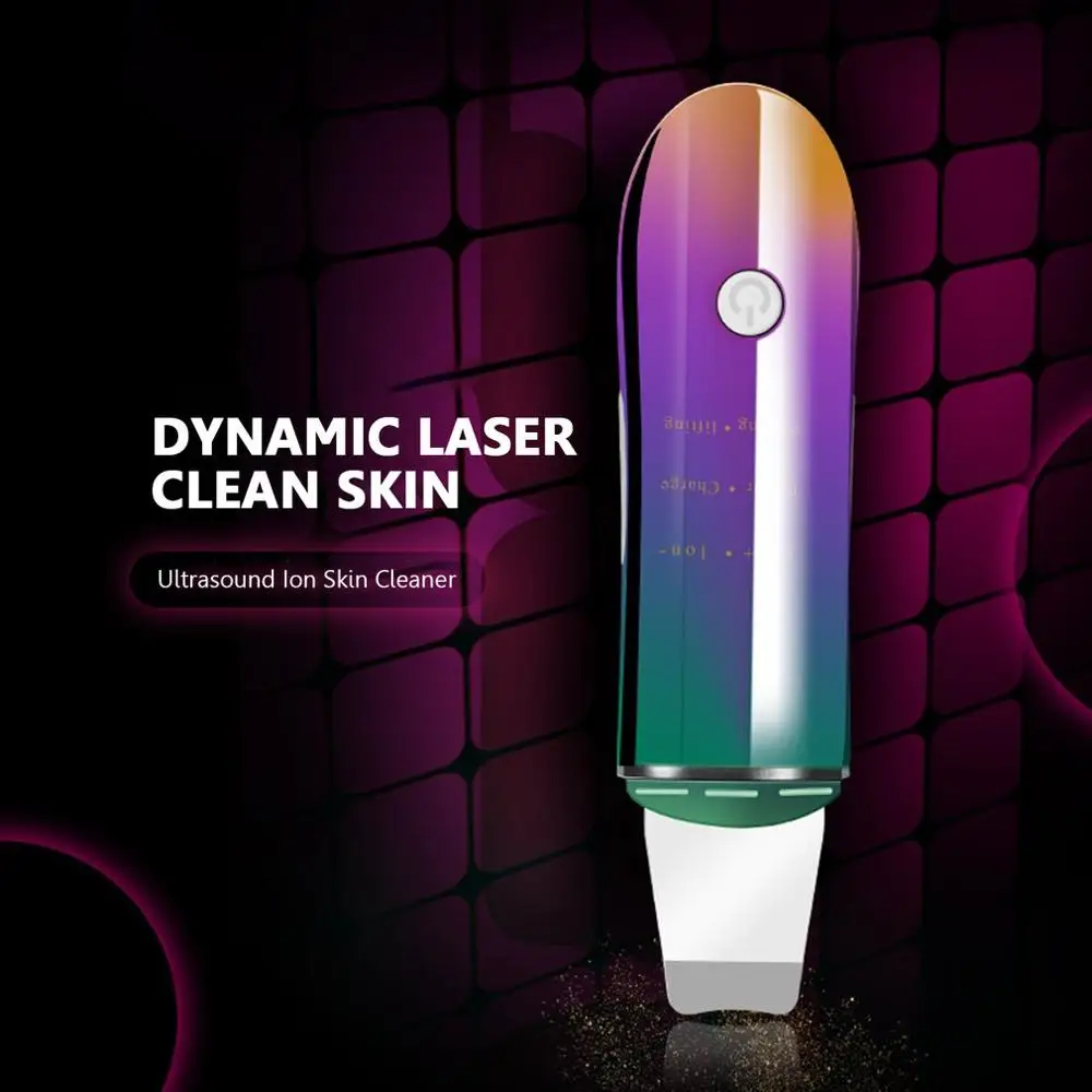 

HOT Ultrasonic Vibration Ion Cleansing Instrument deep wrinkle removal enhance skin elasticity Colorful Package USB Charging