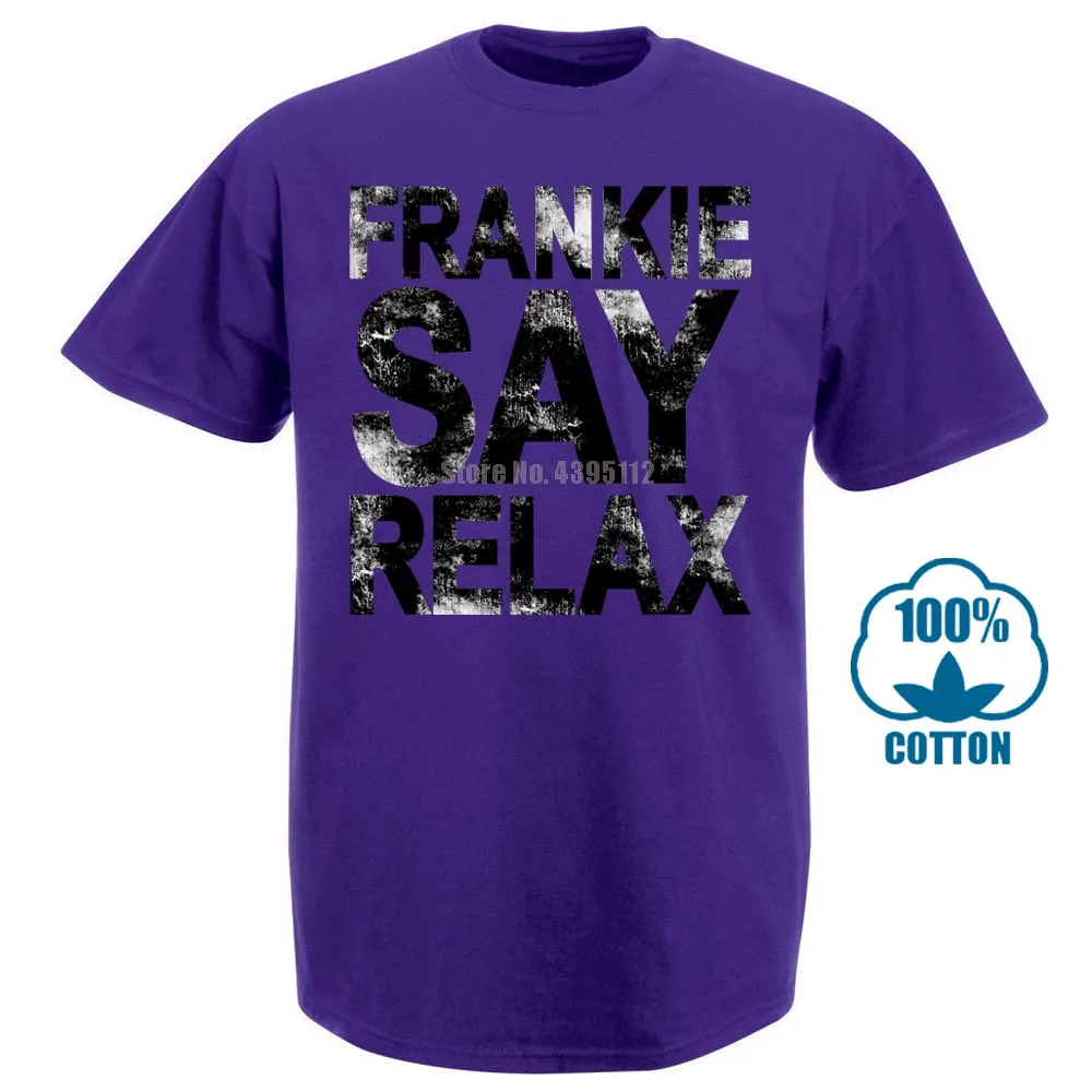 Frankie Say, футболка в стиле ретро для отдыха в Голливуде, Размеры S 5X, футболка с принтом в подарок, футболка в стиле хип-хоп, новые футболки arrival - Цвет: Фиолетовый