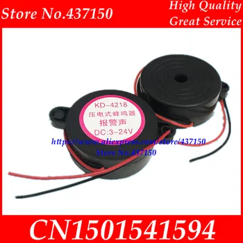 

10pcs/lot 4218 active piezoelectric buzzer with ear DC3- 24 v consecutive nights/ continue intermittent sound alarm sound