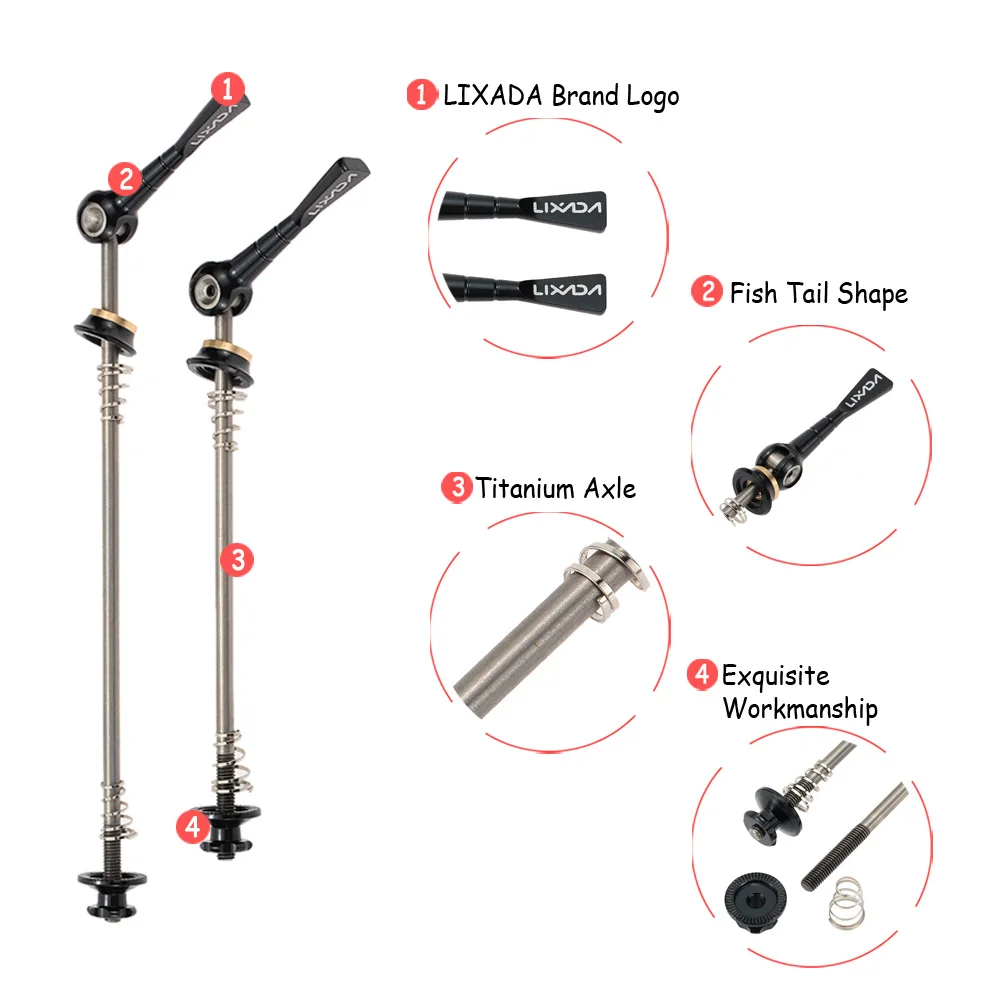 Lixada 2 шт. сверхлегкие велосипедные шампуры быстросъемные титановые оси QR Шпажки для горной дороги велосипедный велосипед MTB Ступица колеса шпажки