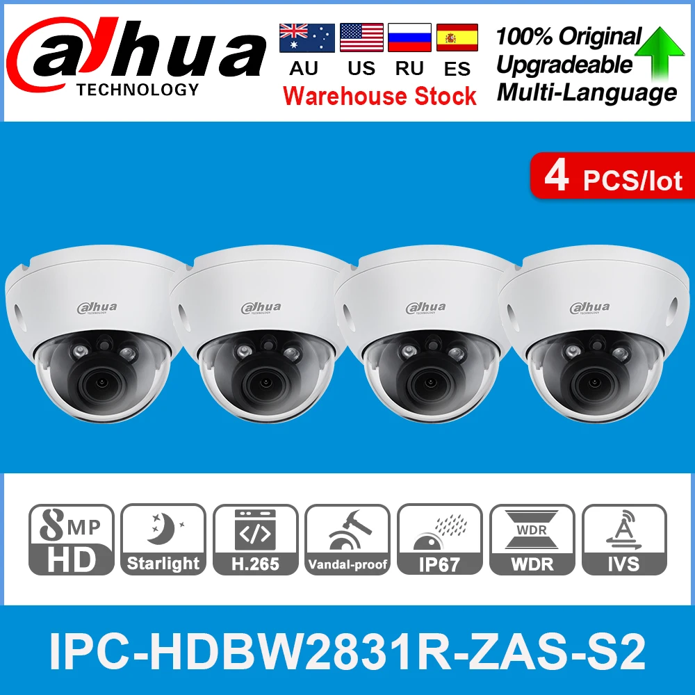 Сетевой видеорегистратор Dahua оригинальный IPC HDBW2831R ZAS S2 8MP 4K 5X с переменным