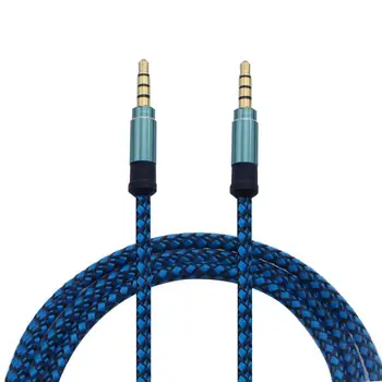 

1.5/3m 3.5MM Velcro Braided Audio Cable Male To Male Nylon AUX Pair Recording Car Audiofor MP3 MP4 Headphone Audio Source Socket