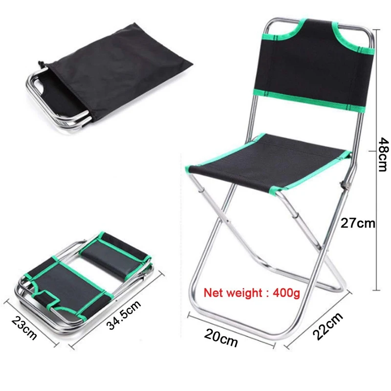 ABGZ-открытый складной алюминиевый стул рыболовное кресло складные стулья Кемпинг Пикник пляж путешествия портативный(зеленый