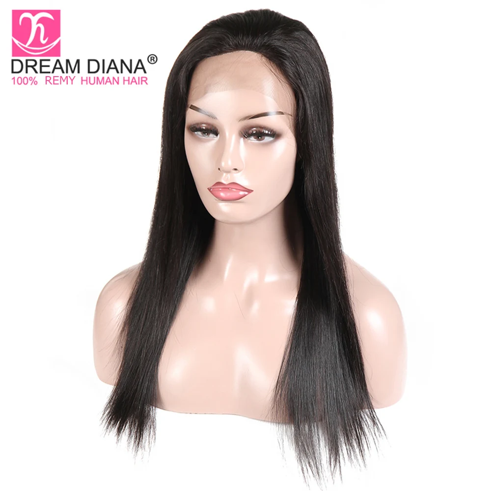 Длинные перуанские парики DreamDiana 8 28 &quotL прямые волосы Remy бесклеевая черная 100%