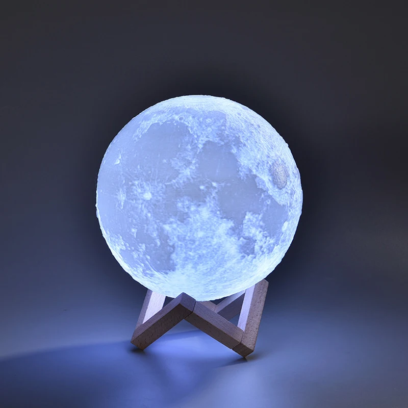 Luna Moon Lamp Night Light 3D Print Moon Light LED Dimmable Touch Switch Remote Rechargeable Bedside Lamp Table Desk Lamp
