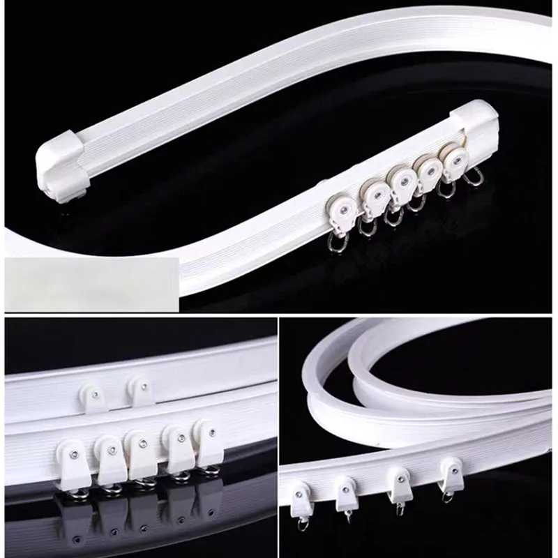 3M 4M 6M Flexible Curtain Track Rail Ceiling top side Mounted Straight Slide Home Windows Balcony Plastic Bendable Accessories | Дом и сад