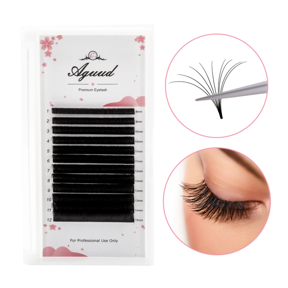 

AGUUD Rapid Easy Fanning Eyelash Extensions DIY 2d/3d/4d/10d Faux Mink Blooming Eye Lash Extensions 0.03/0.05/0.07 Makeup Lashes