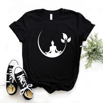 

Buddha Yoga Lotos Print Women tshirt Cotton Casual Funny t shirt Gift For Lady Yong Girl Top Tee Drop Ship S-936