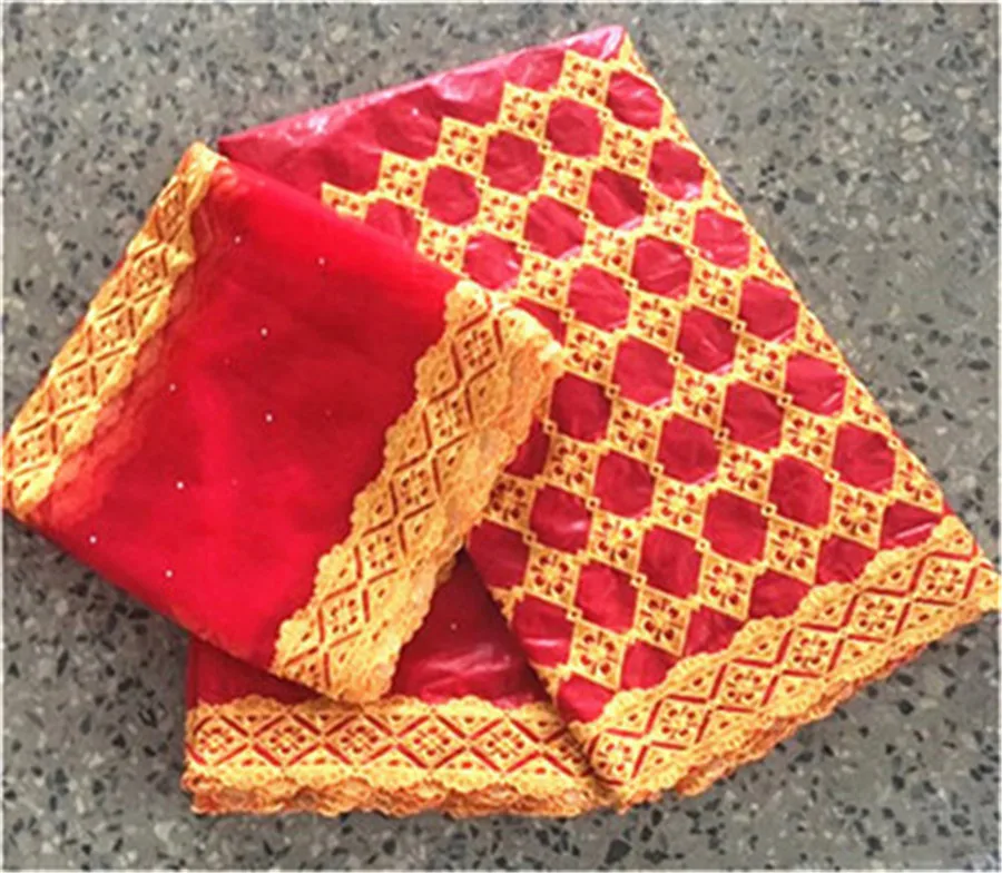 Getzner дизайн в африканском стиле фут ткань Африканская bazin Lace с вышивкой и камнями парча в Гвинейском стиле - Цвет: 3