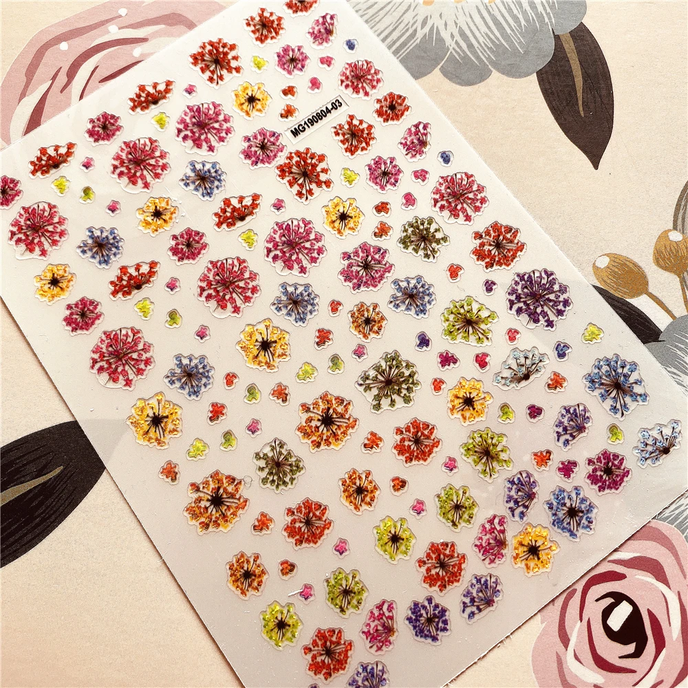 

MG190804-03 English letters A to Z Flower 3D Back glue Nail decal Nail sticker Nail decoration Nail art Nail tool Nail ornament