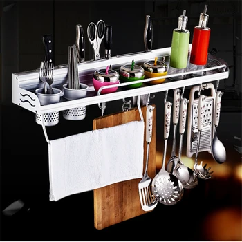 

Non-perforated Kitchen Kitchen Utensils Rack Space Aluminum Knife Holder Aluminum Side Rail Fence Multifunctional Storage Rack