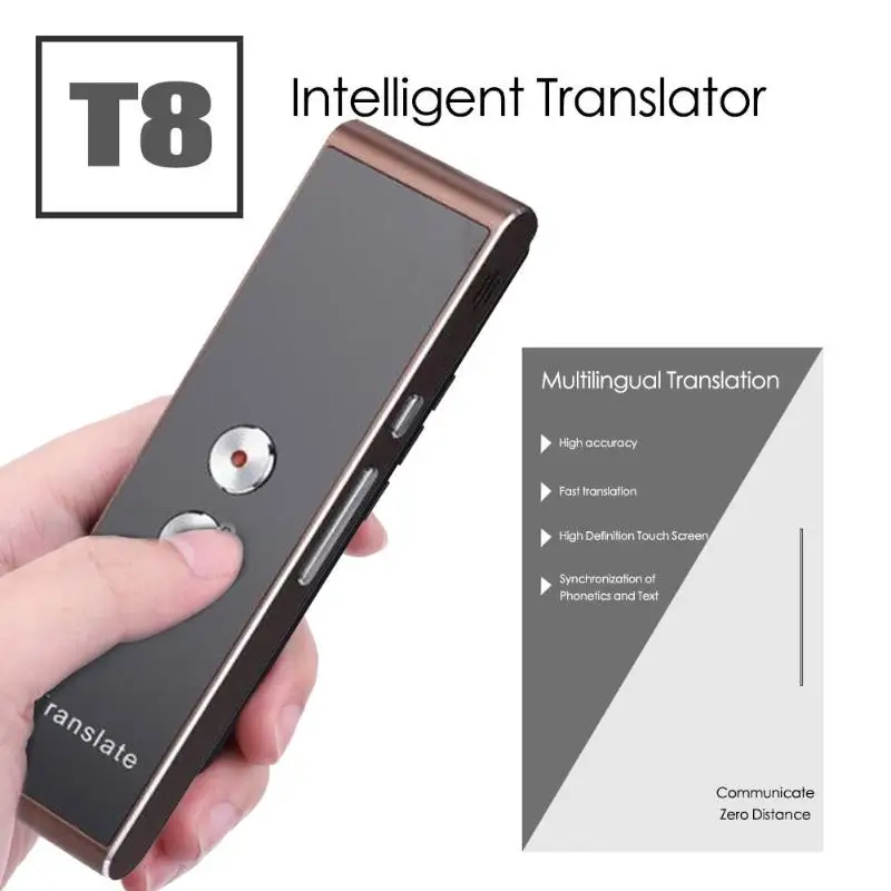 T8 Bluetooth Smart Instant Voice Translator речевой интерактивный инструмент для перевода двусторонний в режиме реального времени интервью лицом к лицу