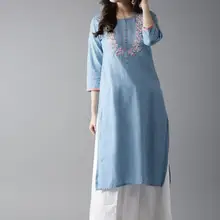 Индийский этнический стиль Женская Вышивка Хлопок Топ повседневное удобное пальто