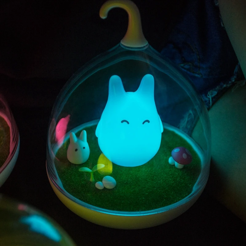 Günstig Kreative Totoro Nette Tragbare Schalter Nacht Licht Touch Sensor USB LED Kid Geschenk Tisch Lampe Baby Schlafzimmer Schlaf Beleuchtung Kunst decor