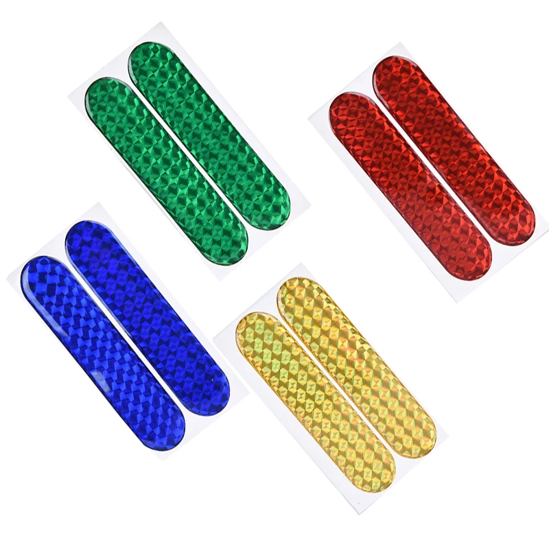 2 Pcs Car Bike Warning Tape Epoxy PET Sticker Anti-Dash Bumper Strip Safety Driving Auto Accessory Door Reflective Sticker