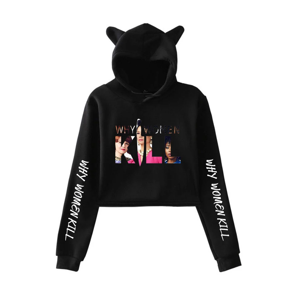 Dodelijke womanWomens Herfst толстовки Толстовка Koreaanse Stijl Kat oren Lange Mouw Trui укороченный Топ Толстовка