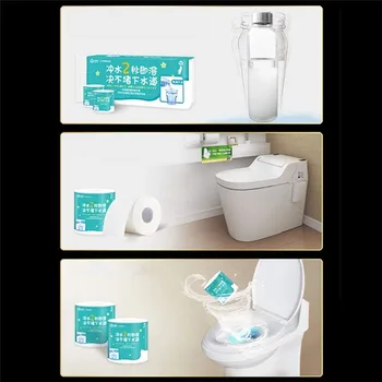 

New 10pcs/bag 4-Ply Rolls Water Soluable Soft Toilet Paper Bulk Bathroom Toilet Tissue Ultra Gentle Care Bathroom Kitchen Tissue