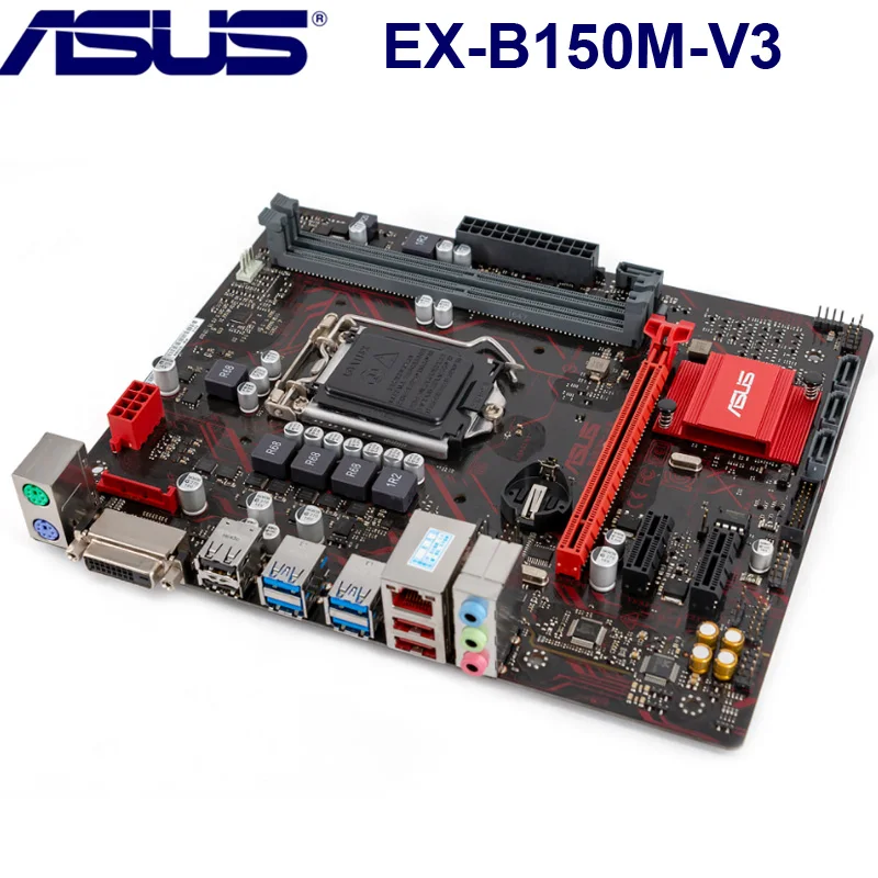 LGA1151 ASUS EX-B150M-V3 материнская плата DDR4 USB3.0 PCI-E3.0 SATA3.0 32 Гб B150 для ASUS EX-B150M-V3 оригинальная б/у рабочего стола материнской платы
