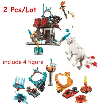 

2pcs Ninjagoed Spinjitzu Slam Kai vs Samurai Lloyd’s Journey Building Blocks Kit Bricks Classic Movie Ninja Model Kids Toys Gift