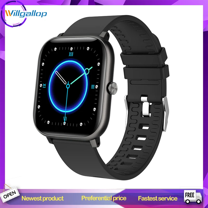 Willgallop P18 Smart Watch Men Full Touch Fitness Heart Rate Monitor Blood Pressure Oxygen IP67 Waterproof Smartwatch PK P8