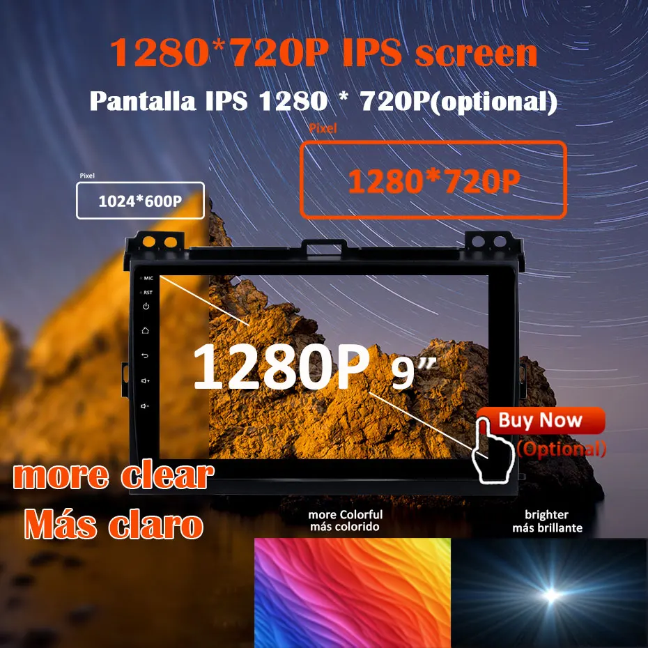 64G Android 9,0 1280*720P Carplay Авто gps радио для Toyota LAND CRUISER Prado 120 Lexus GX47 мультимедийный экран без DVD головное устройство