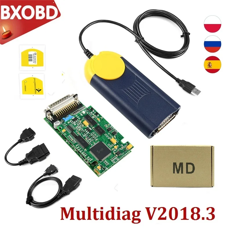 V2018.3 MultiDiag Actia Multi di @ g OBD2 сканер мульти диагональ J2534 пропуск через устройство