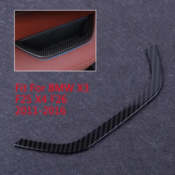 

Carbon Fiber Texture Interior Door Armrest Storage Box Frame Cover Trim Strip Decor Sticker fit for BMW X3 F25 X4 F26 2011-2016