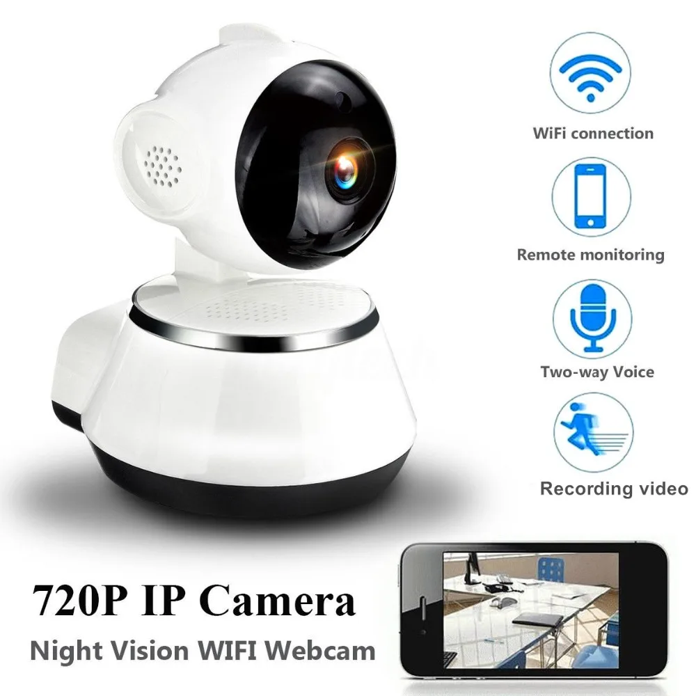 Câmera de Vigilância por Vídeo Câmeras de Rede sem Fio Wi-fi Câmera p Segurança Videcam Night Vision Wide Angle ip hd 720
