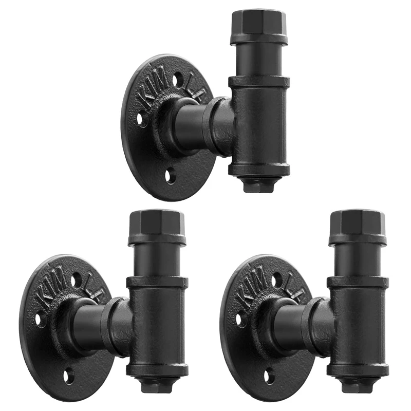 

3 Pack Vintage Bathroom Robe and Towel Wall Hooks for Hanging, Rustic Style Industrial Iron Pipe Coat Hook Wall Mounted Heavy Du