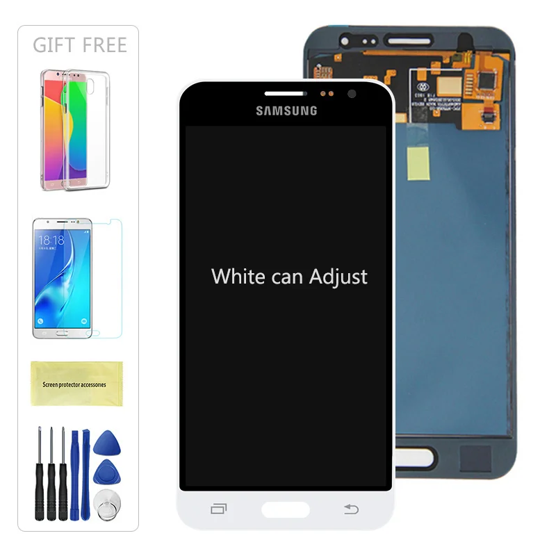 White Adjust J320F lcd для samsung Galaxy J3 J320 lcd J320A J320FN J320M lcd дисплей с кодирующий преобразователь сенсорного экрана в сборе - Цвет: White Adjust