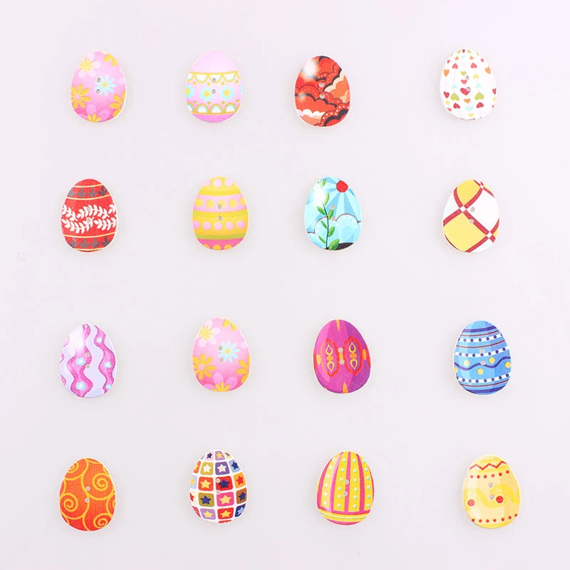 Разноцветные деревянные пуговицы в форме яйца с 2 отверстиями рождественский