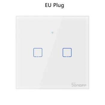 

SONOFF T0/T1/T2/T3 EU PLUG TX Wifi Touch Wall Light Wireless Switch Smart Home 1/2/3 Gang Voice/APP Control With Alexa Google