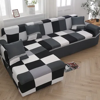 

L Shape Stretch Sofa Cover Big Elasticity Couch Covers Love-seat Furniture All Wrap Slipcovers Washable For Home Hotel Christmas