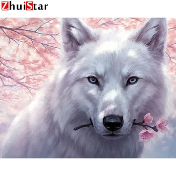 

Diamond Embroidery 5D Diy Full Square Plum Wolf Animal Mosaic Rhinestone Picture Home Decoration Diamond Painting ZWQ