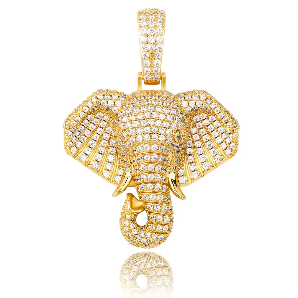 ARMNVNV хип-хоп микро украшенное кубическими камнями циркония Bling льдом Слон Подвески ожерелье для мужчин раппер ювелирные изделия