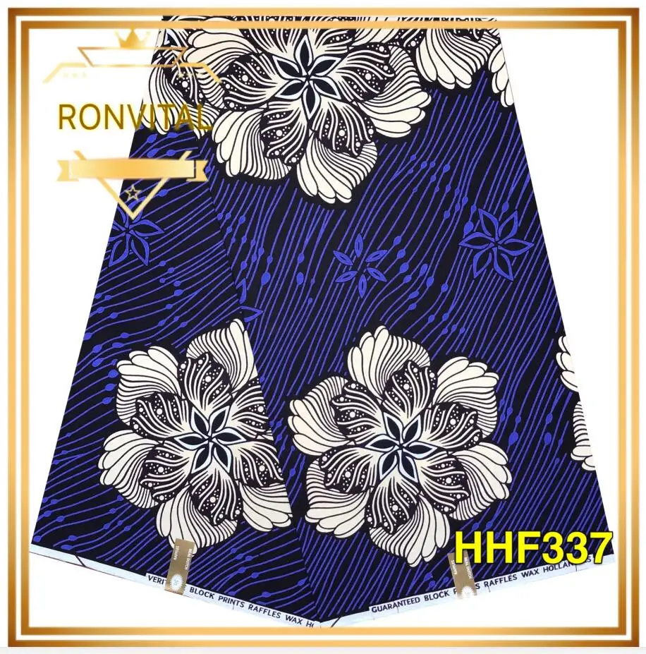 HHF337 RAFFLES воск ronvital Африканский воск высокого качества хлопок Печатный Материал DIY ткани 6 ярдов/партия - Цвет: HHF337