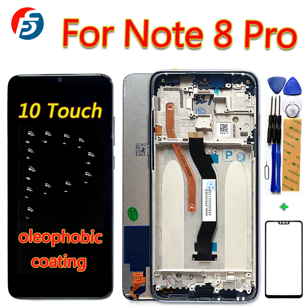 AAA Fansu ЖК-дисплей для Xiaomi Redmi Note 8 Pro Сенсорный экран 6,53 дюймов дигитайзер сборка олеофобное покрытие 10 точек касания