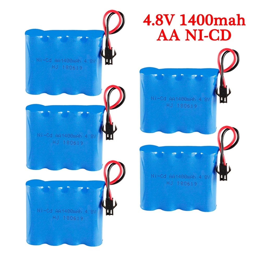 1-5Pcs 4.8 V 1400Mah Ni-Cd Aa Batteria Ricaricabile Per Telecomando Giocattoli Elettrici Auto Barche 4.8 V Volt Bateria Sm-2P Spina